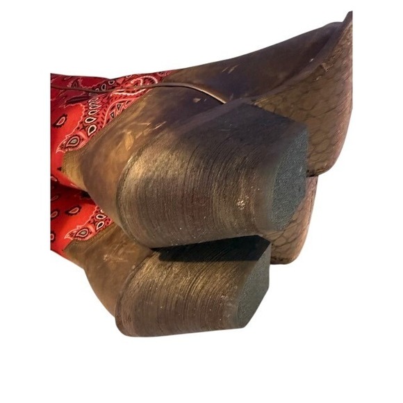 Ariat Red and Brown Heeled Boots - Picture 6 of 9